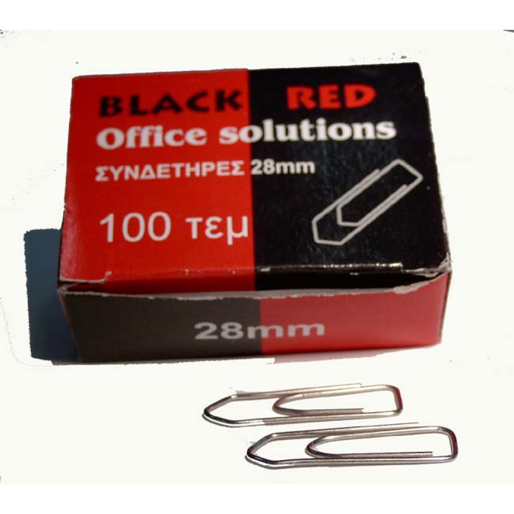 ΣΥΝΔΕΤΗΡΕΣ BLACK RED ΝΙΚΕΛ 28ΜΜ ΚΟΥΤΑΚΙ 100 ΤΕΜ Είδη γραφείου