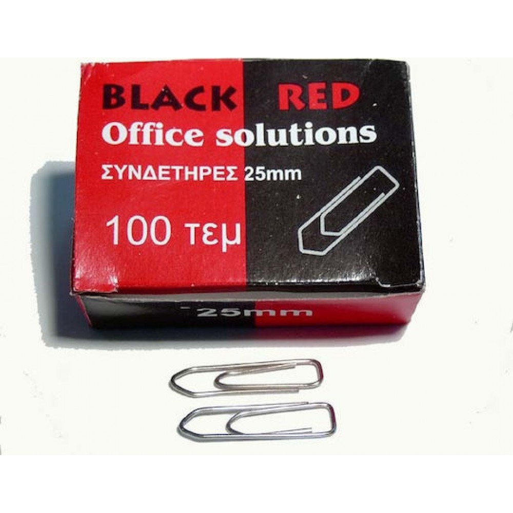 ΣΥΝΔΕΤΗΡΕΣ BLACK RED ΝΙΚΕΛ 25MM ΚΟΥΤΑΚΙ 100 ΤΕΜ Είδη γραφείου