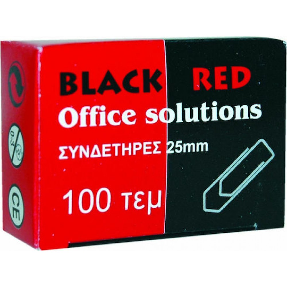 ΣΥΝΔΕΤΗΡΕΣ BLACK RED ΝΙΚΕΛ 25MM ΚΟΥΤΑΚΙ 100 ΤΕΜ Είδη γραφείου